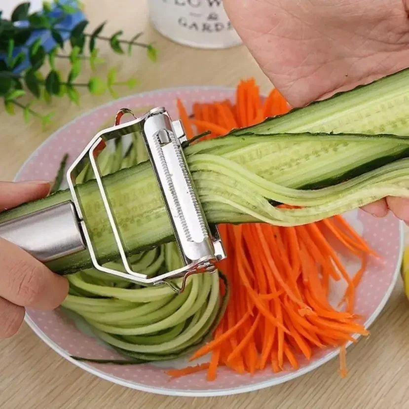 Stainless Steel Vegetable Peeler & Grater – Multi-Function Julienne Slicer for Potato, Cucumber, Carrot, and Fruit