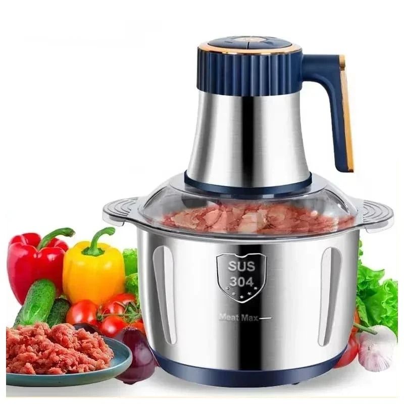 Electric Meat Grinder and Food Chopper with 5L Stainless Steel Bowl