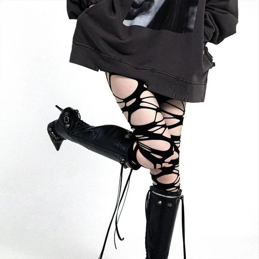 Y2K Punk Ripped Fishnet Stockings