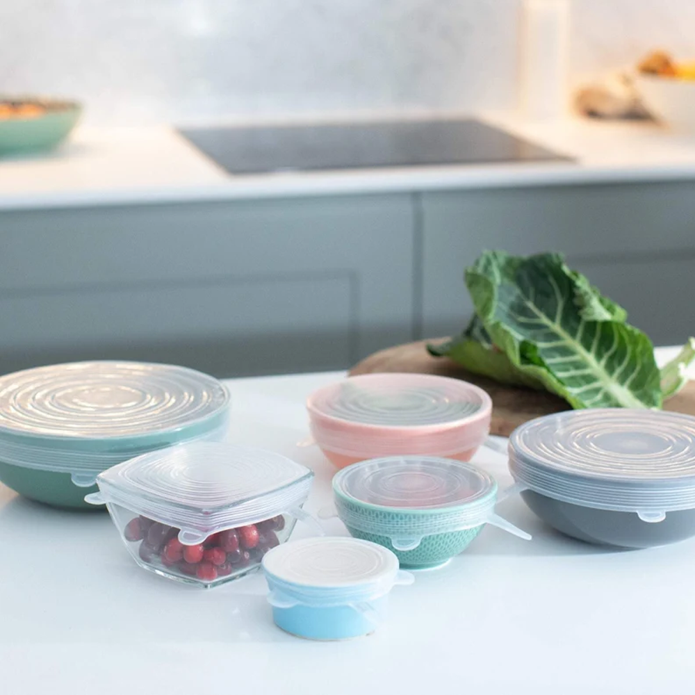 6-Piece Set Stretchable Multifunctional Fruit And Vegetable Silicone Fresh-Keeping Cover