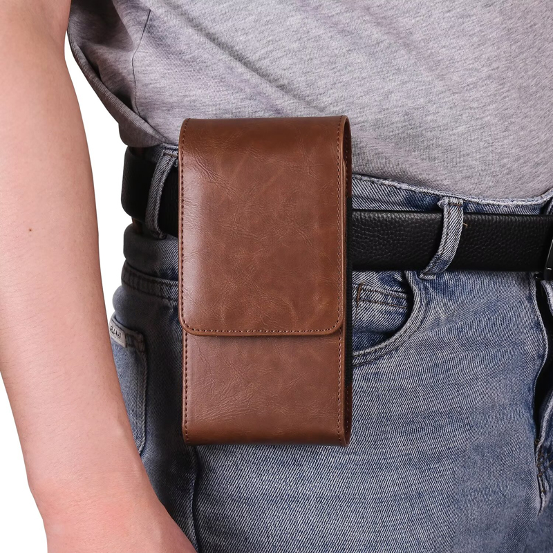 Vertical Dual Pouch Cell Phone Belt Pouch Durable Smartphone Waist Holder Case