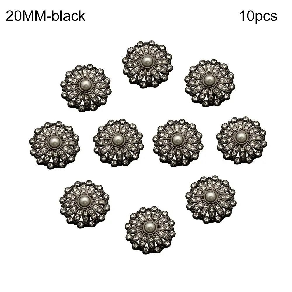Retro Metal Pearl Button Gallery | High-Fidelity Diamond-Encrusted Clothing Accents & Sewing Jewelry