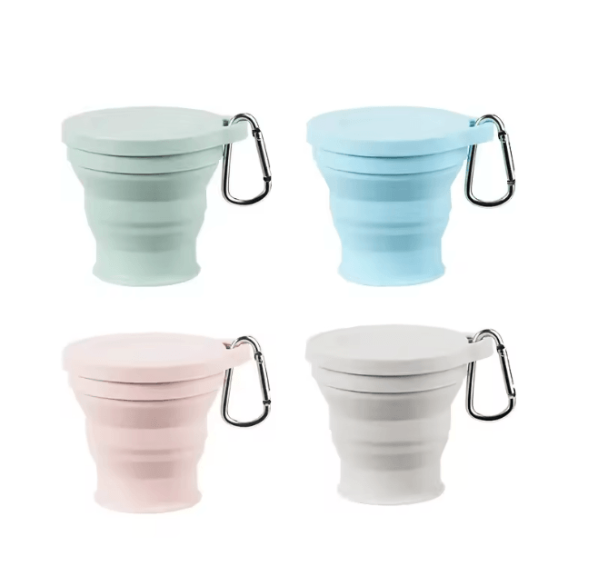 Portable Silicone Folding Cup with Hanging Hole for Travel and Outdoors