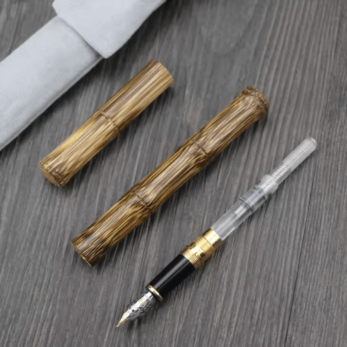 BambooCraft Wood Fountain Pen – Elegant Bamboo Fountain Pen with 0.5mm Fine Nib