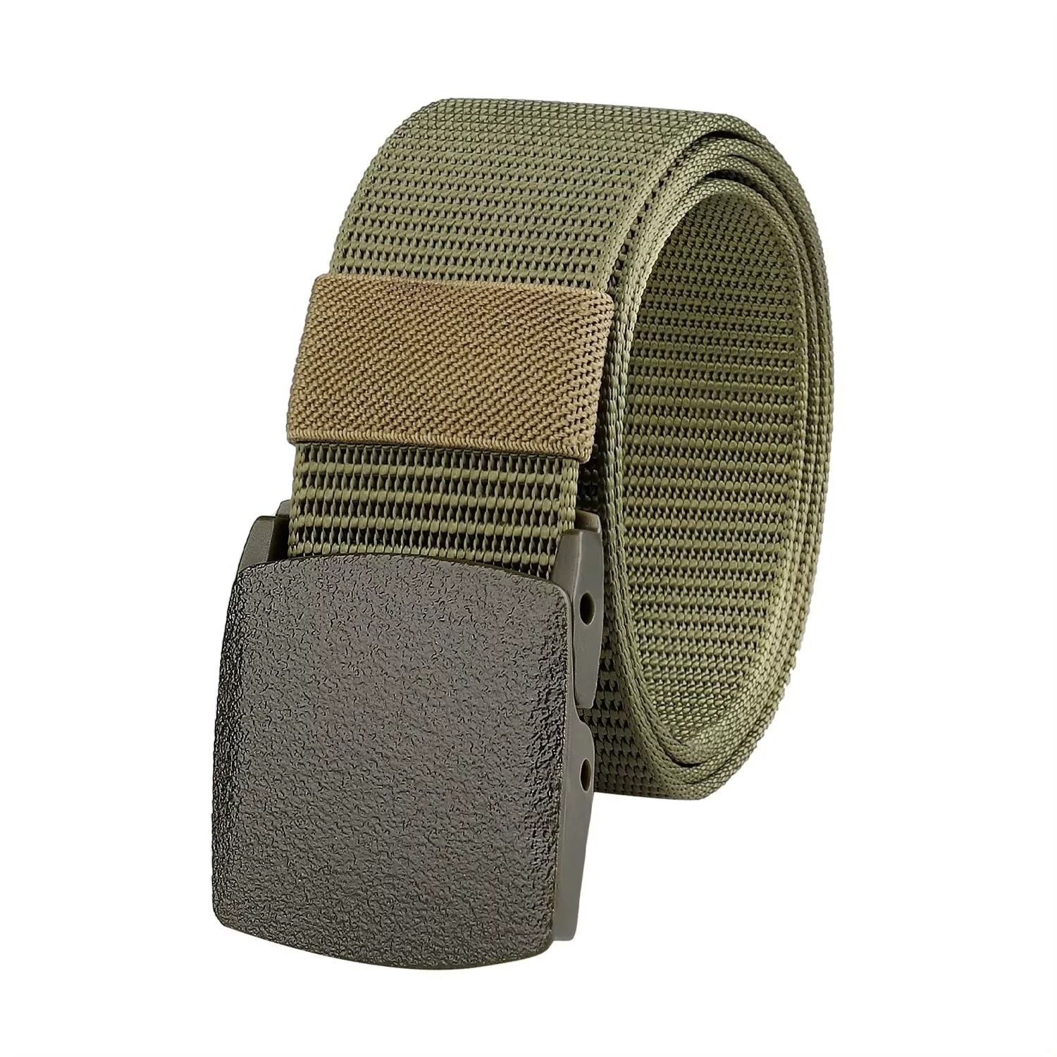 Nylon Tactical Belt with Plastic Buckle Lightweight Metal Free Canvas Belt