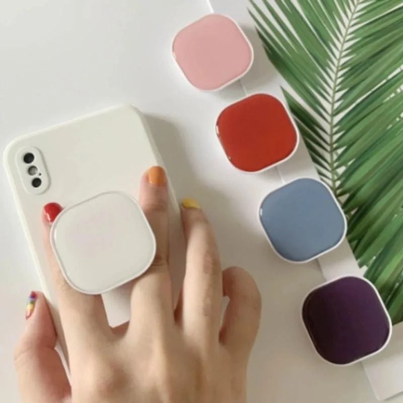 Cute Square Phone Grip & 360° Rotatable Finger Ring Stand