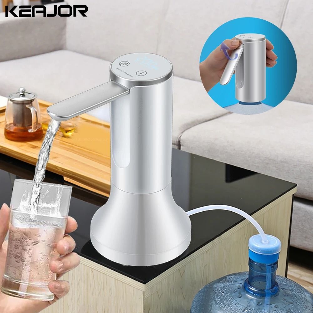 Rechargeable Electric Water Gallon Pump Foldable Automatic Dispenser for 19 Liter Bottles