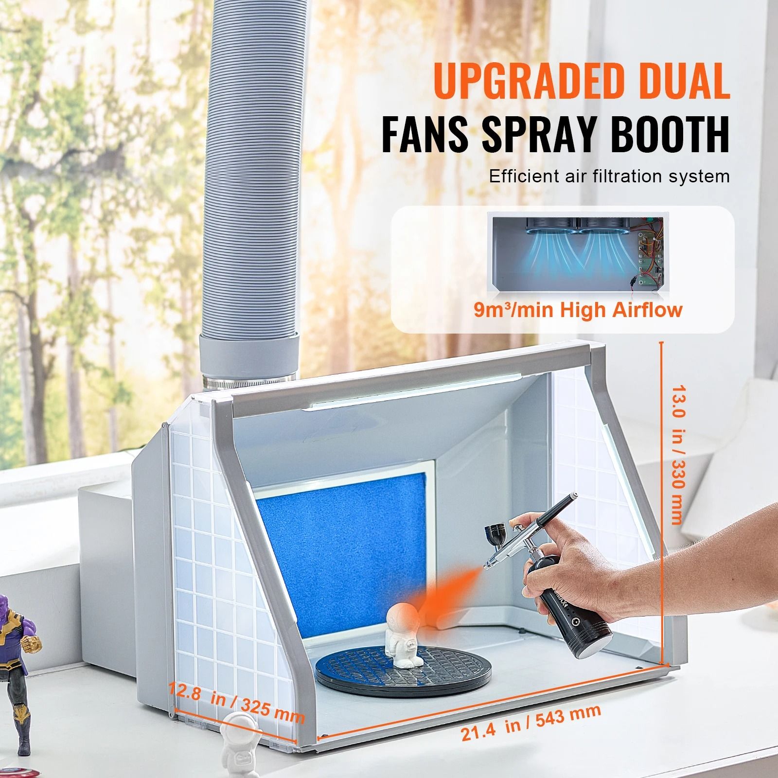 SucceBuy Portable Dual Fan Airbrush Spray Booth Kit