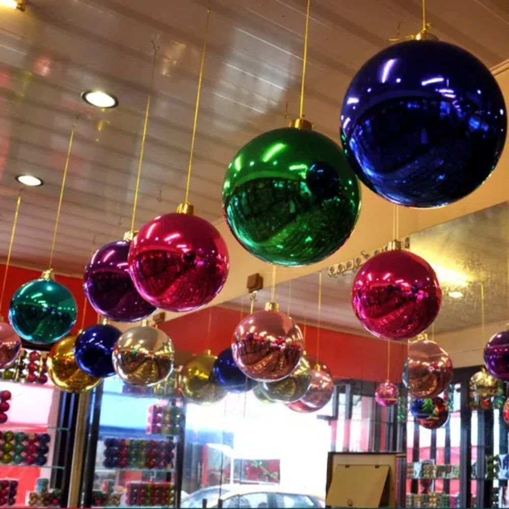 Large Colorful Christmas Ball Ornament 15cm Holiday Decoration