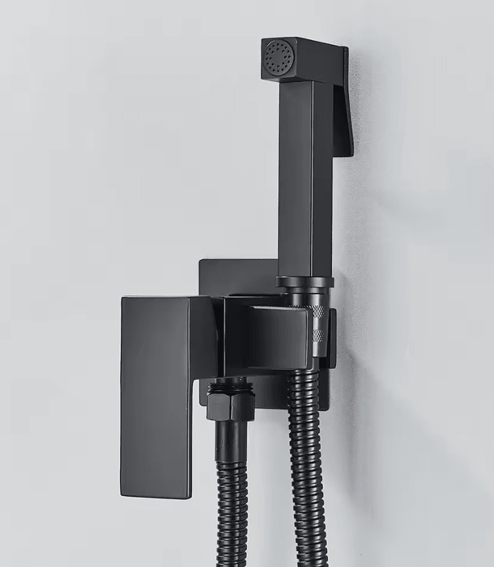 Matte Black Bidet Faucet Solid Brass Hot and Cold Water Mixer Tap