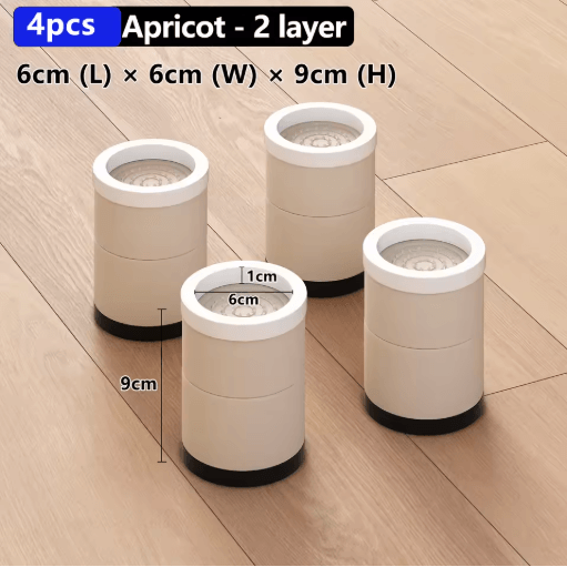 Stackable Furniture Heightening Foot Pads Adjustable Table Cabinet and Bed Leg Risers