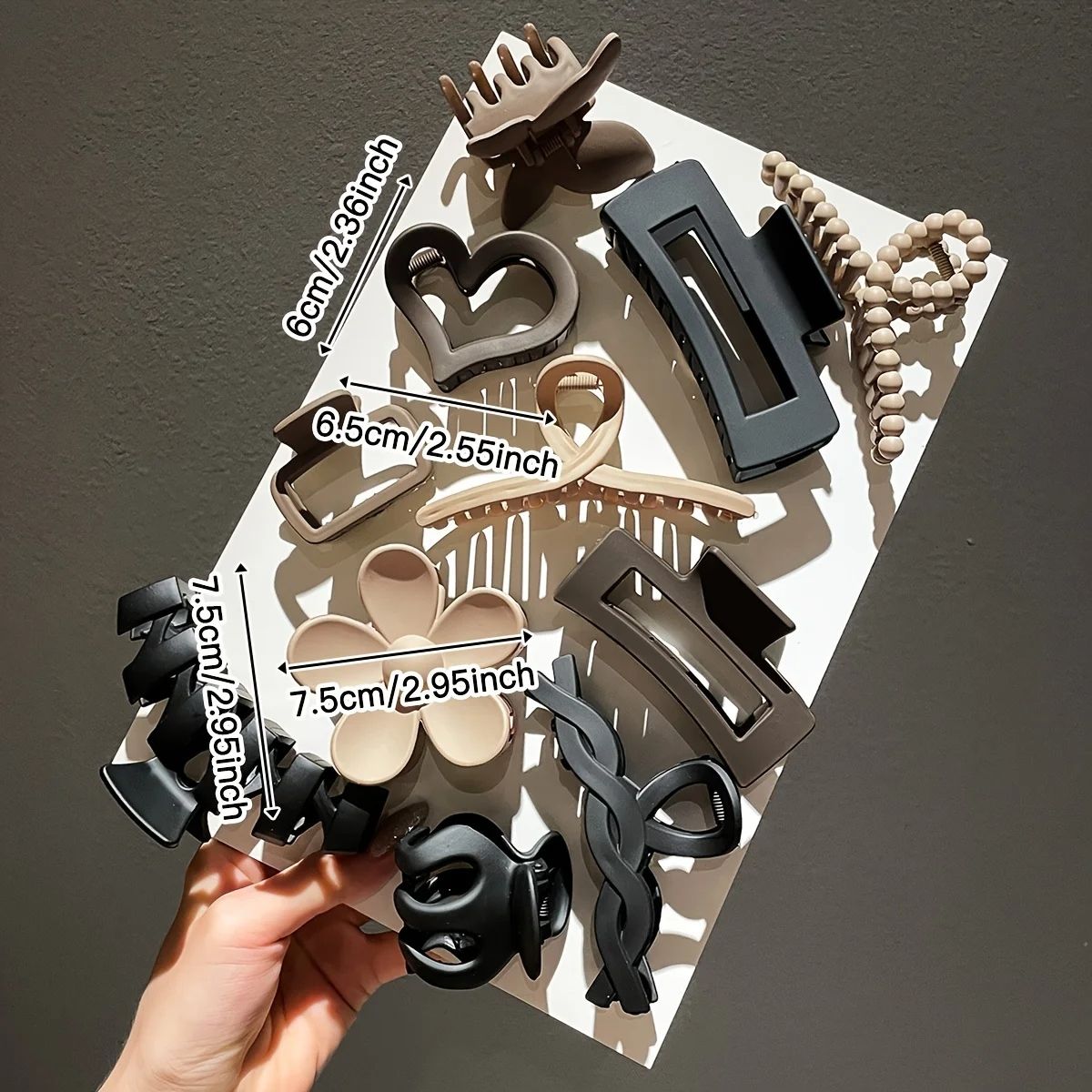 11pcs High-End Frosted Clip Set | Elegant Shark Clip Headwear for Women