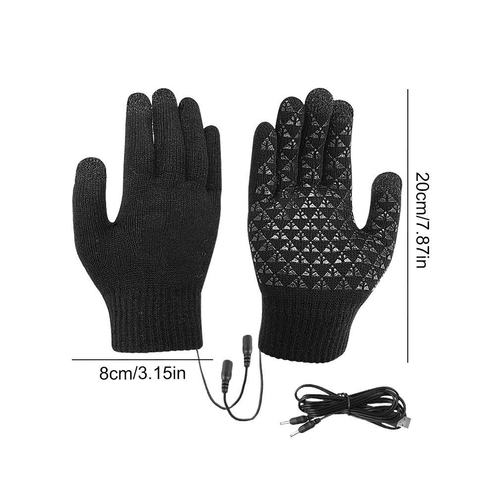 ThermaKnit USB Heated Gloves Full Finger Touch Screen Winter Gloves