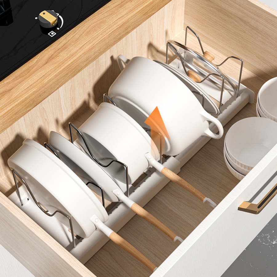 Kitchen Pot Lid Storage Rack, Foldable Kitchen Utensil Storage Rack, Kitchen Utensil Artifact Pot Storage Rack