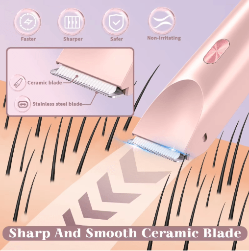 Mini Waterproof Rechargeable Womens Electric Shaver Dual Head Bikini Trimmer & Body Hair Remover