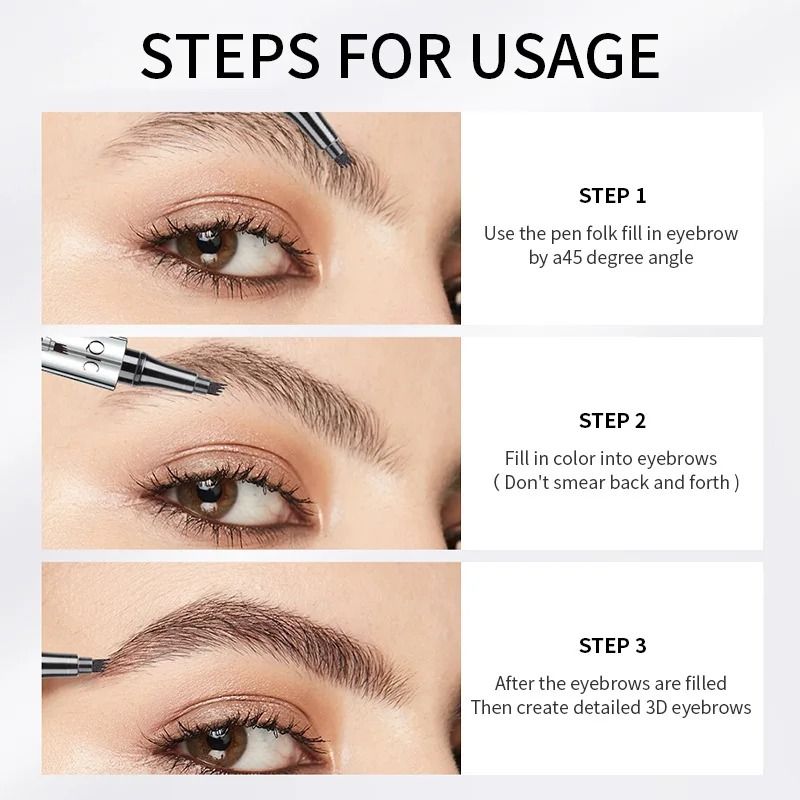 Ultra-Fine Waterproof Liquid Eyebrow Pencil – 3D Long-Lasting Dark Brown