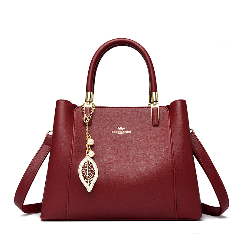 Luxury Women 3-Layer Leather Tote Bag, Stylish, Spacious, and Durable Crossbody Handbag