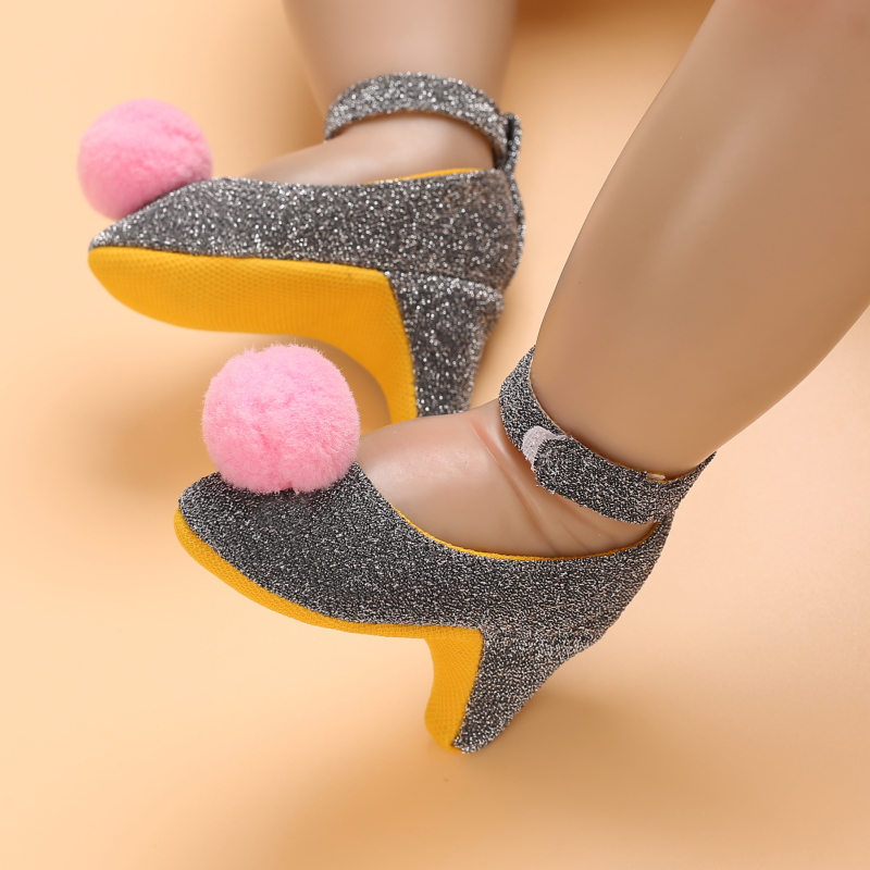 High Heels Shoes for Newborn Baby Girl, Princess Bow First Birthday Party Photo Prop Shoes