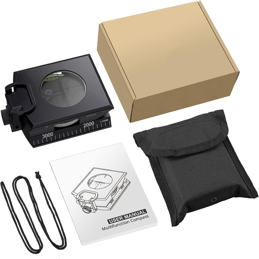 Waterproof Hiking Compass with Clinometer Pocket Survival Navigation Tool
