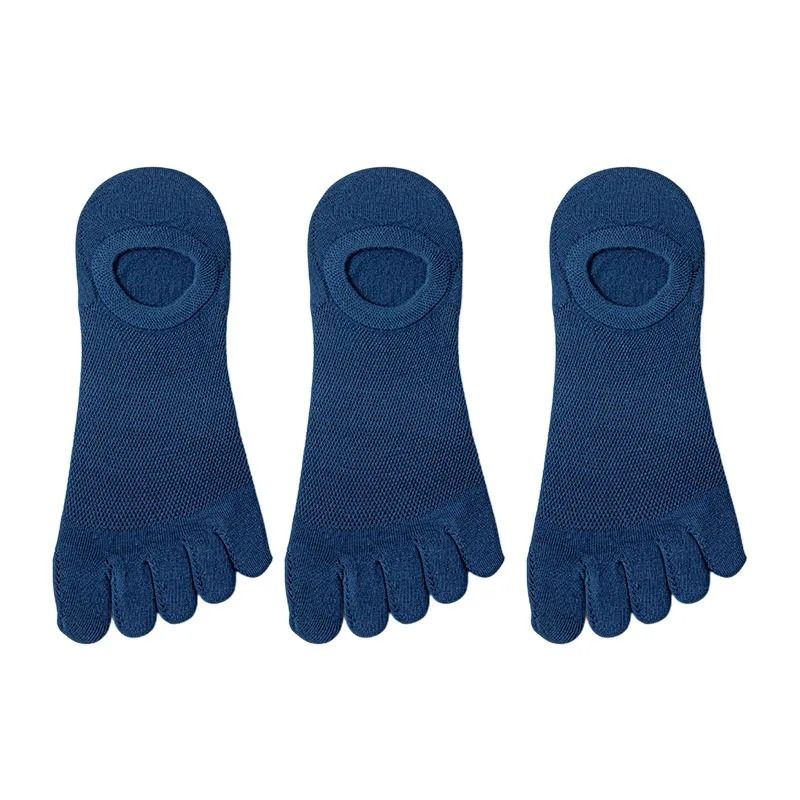 3 Pairs Mens Breathable Toe Socks Casual Finger Boat Socks