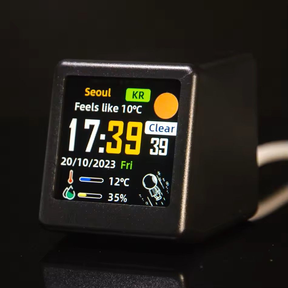 GeekMagic Ultra Smart WiFi Weather Station Bed Clock with Photo Display and GIF Animation