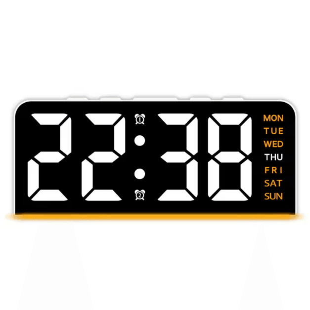 Digital LED Alarm Clock with Dual Alarms & Night Light – Modern Bedside Desk Clock with Date Display