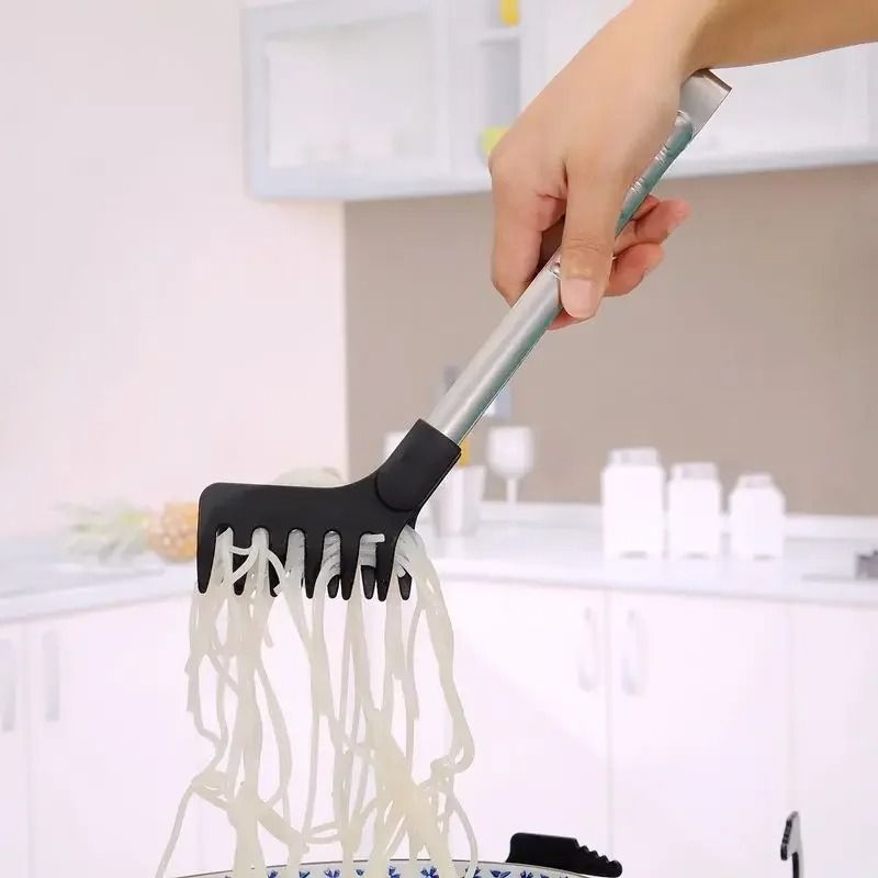 Stainless Steel Noodle Tongs with Heat Resistant Handle