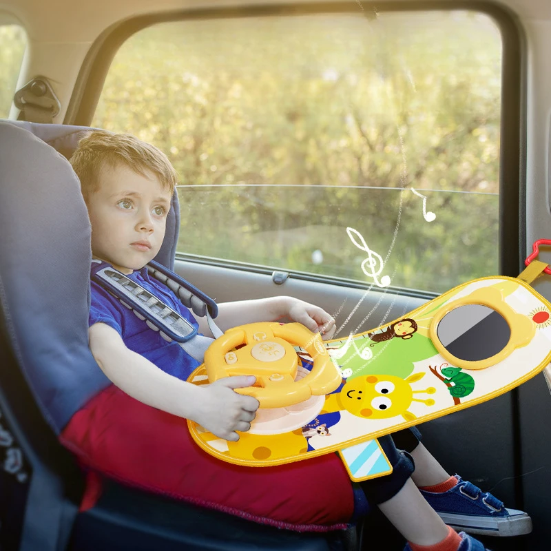 Electric Baby Toys with Sound, Simulate Driving Car Copilot Steering Wheel, Musical Educational Car Seat Toys