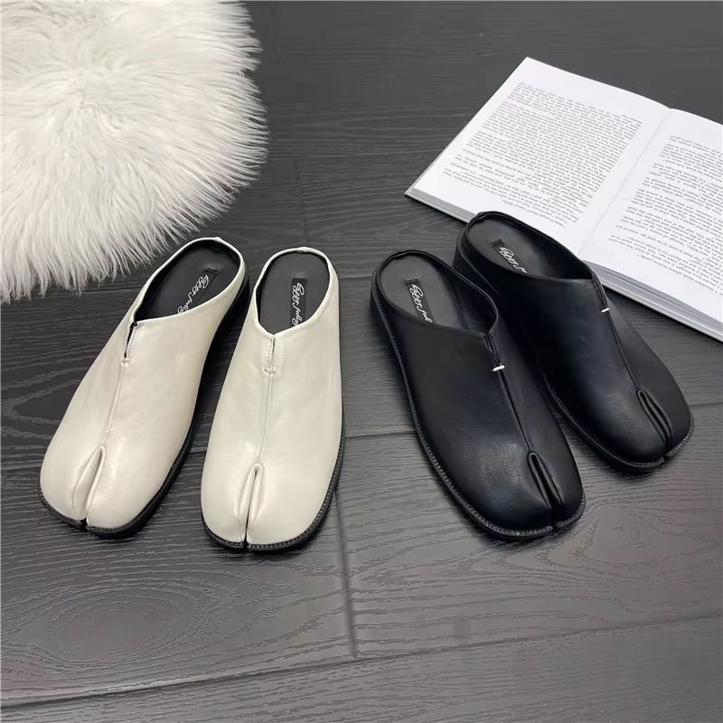 Women's Split Toe Tabi Ninja Flats Leather Casual Loafers