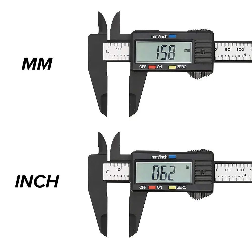 Electronic Digital Caliper Carbon Fiber, Precision Micrometer Measuring Tool with LCD Display