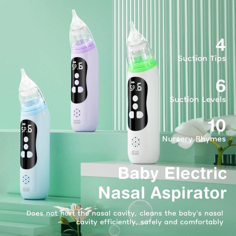 Premium Baby Electric Nasal Aspirator – Gentle Adjustable Suction Airway Cleaner for Infants & Toddlers