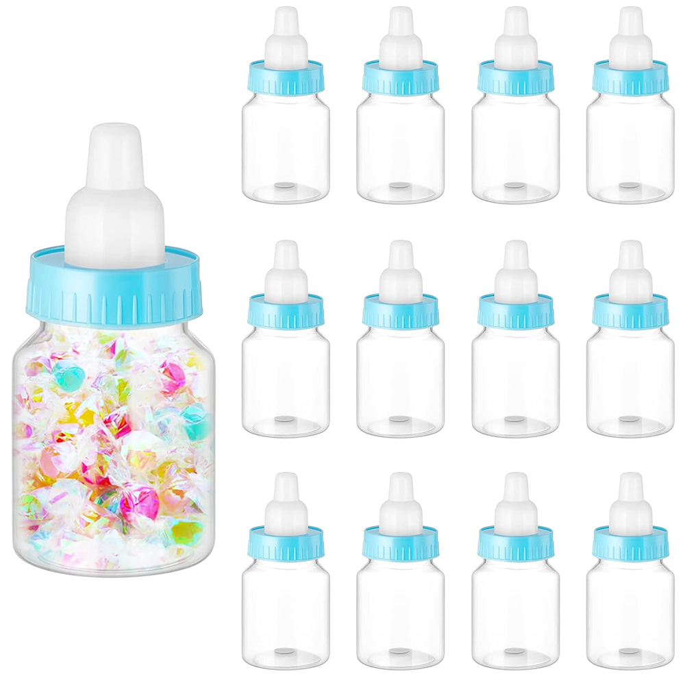 Plastic Candy Bottle Baby Shower Favor, Mini Feeding Bottle for Birthday Baby Bottle Gift Decor
