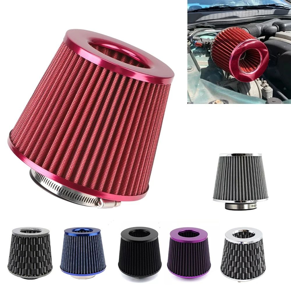 76mm 3 Inch Car Air Filter High Flow Intake Kit Mesh Cone Engine Protector