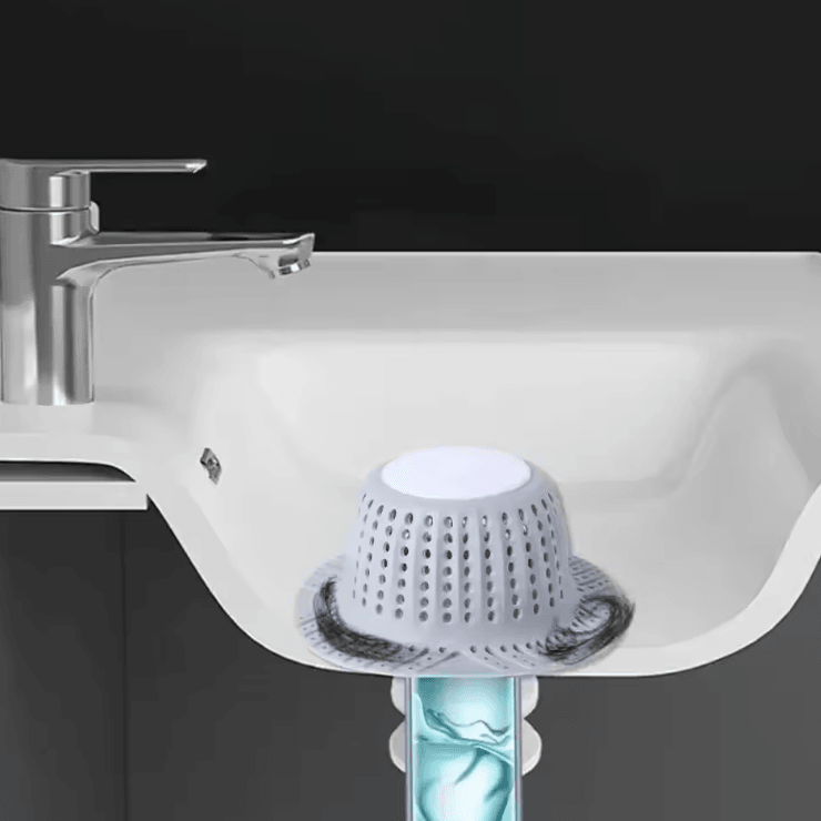 DrainGuard Silicone Hair Catcher & Collapsible Drain Protector