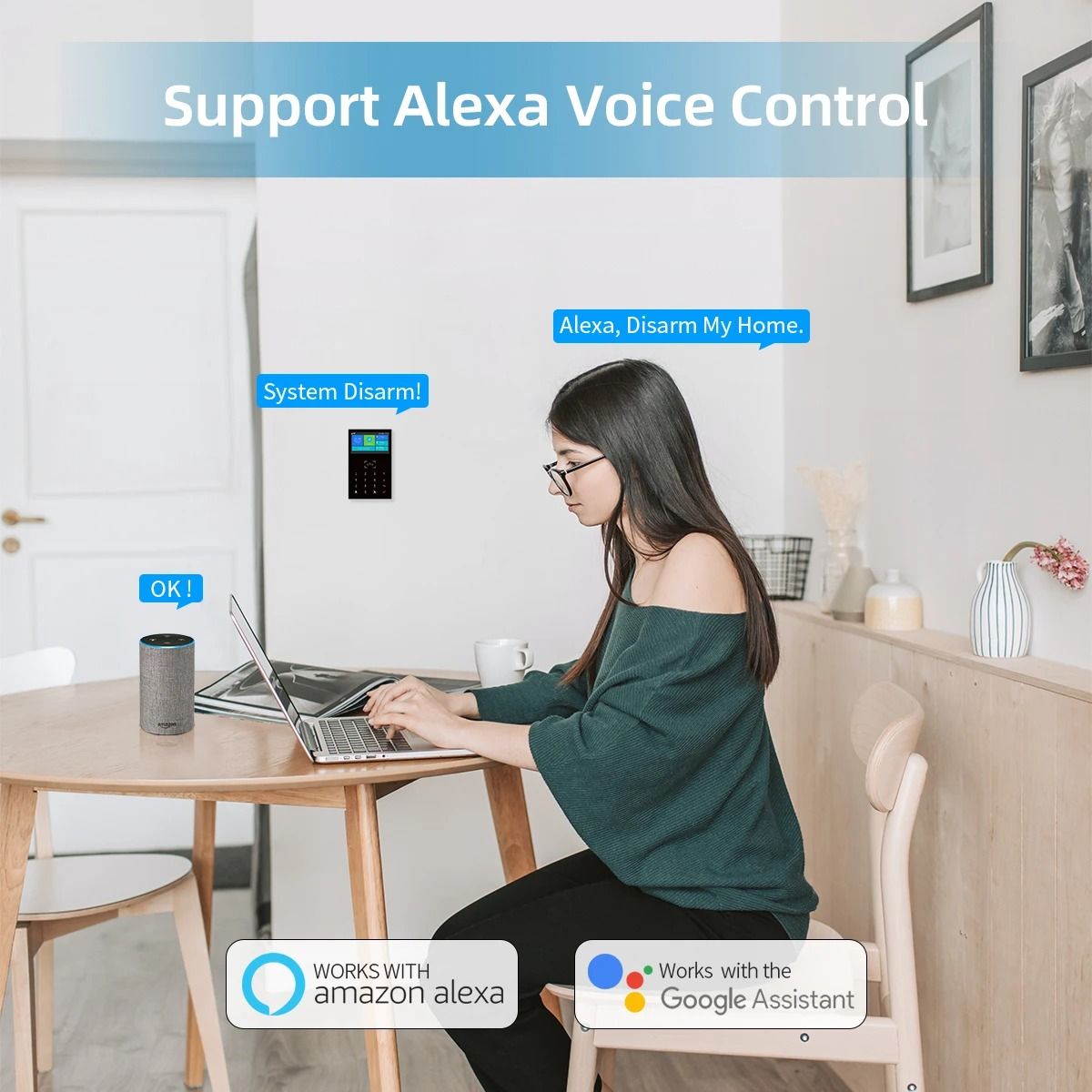 4.3-Inch Smart Home Security Hub - WiFi & GSM Alarm with Temperature Display