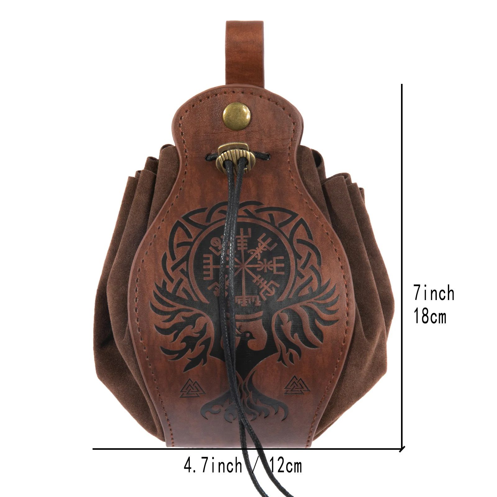 Men Viking-Style Medieval Coin Pouch Belt Bag, High-Quality Retro Leather Waist Purse, Cool Renaissance Festival Costume