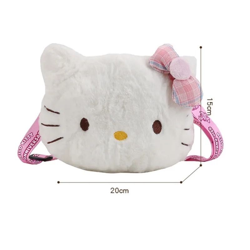 Hello Kitty Plush Crossbody Bag Kawaii Bow Shoulder Purse