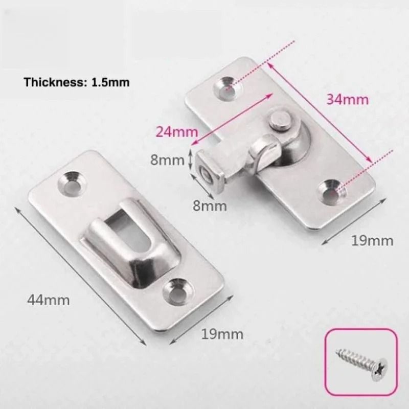 90 Degree Door Latch Stainless Steel Barn Door Hook Lock Hardware