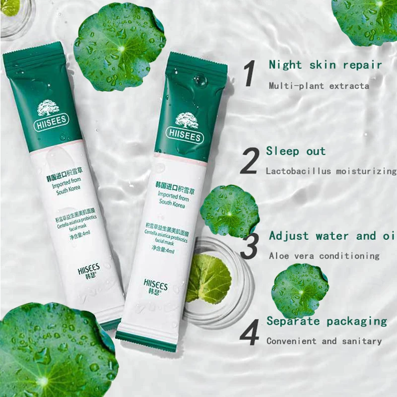 30 Pcs Centella Collagen Sleeping Facial Mask, Anti-Wrinkle, Anti-Aging Moisturzing Korean Skincare for Overnight Repair