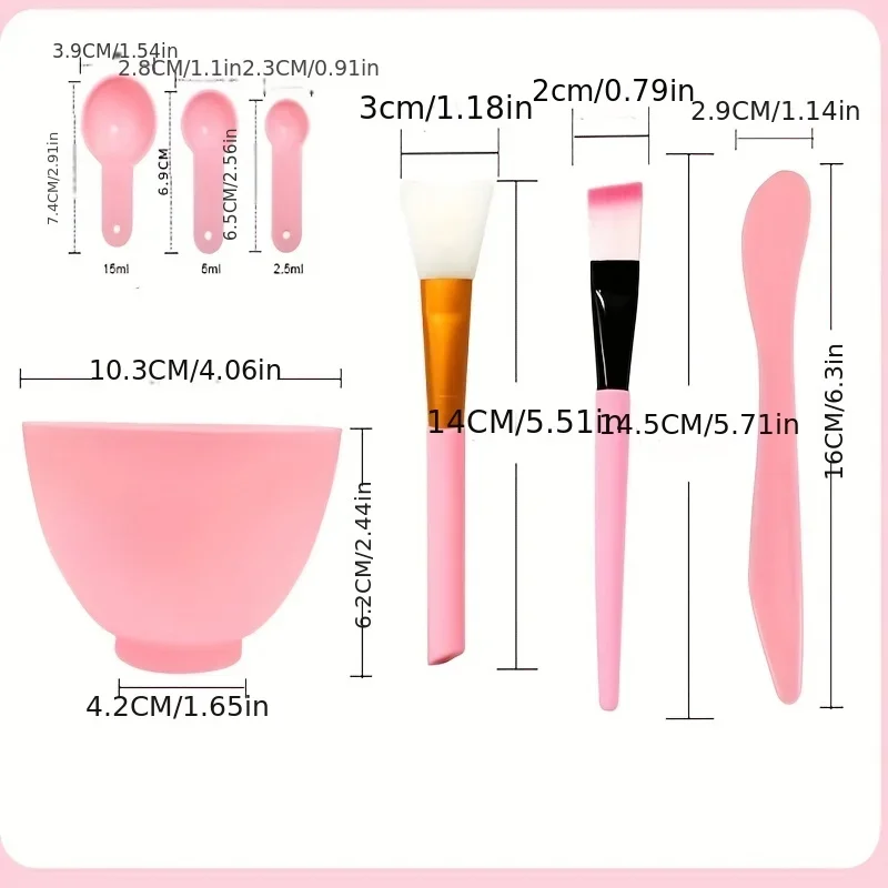Facial Mask Bowl Stick, Silicone Spatula, Soft Face Brushes Spoons Set