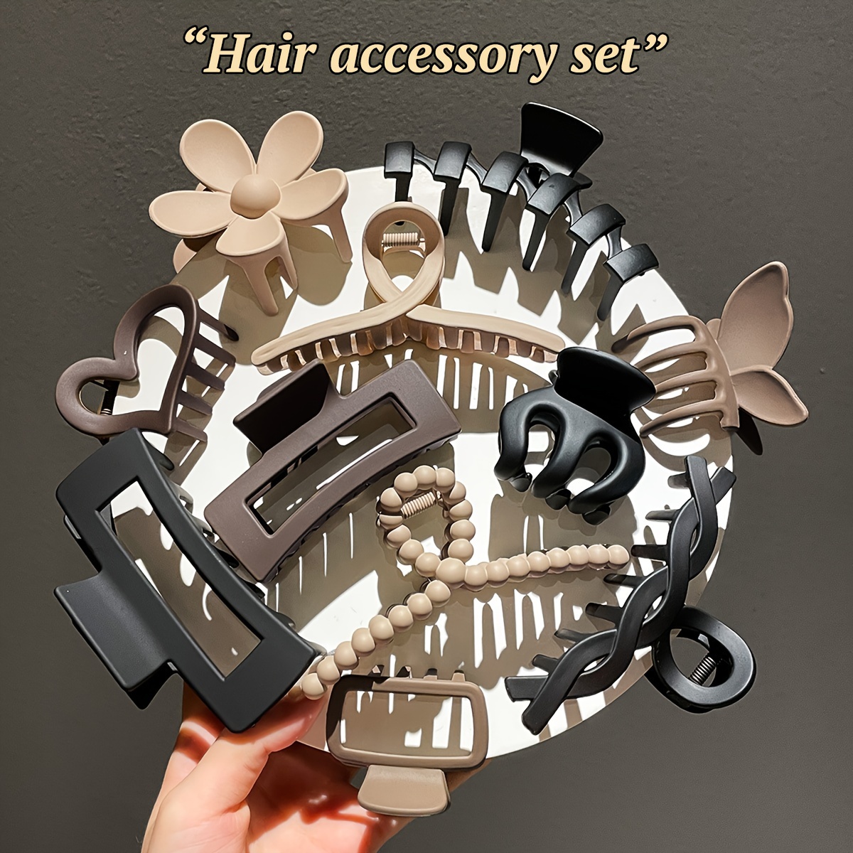 Women's Back Head Hair Shark Clip, Women's High-end Frosted Clip Set