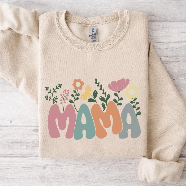 Mama Wildflower Sweatshirt Mom Est 2024 Crewneck Gift