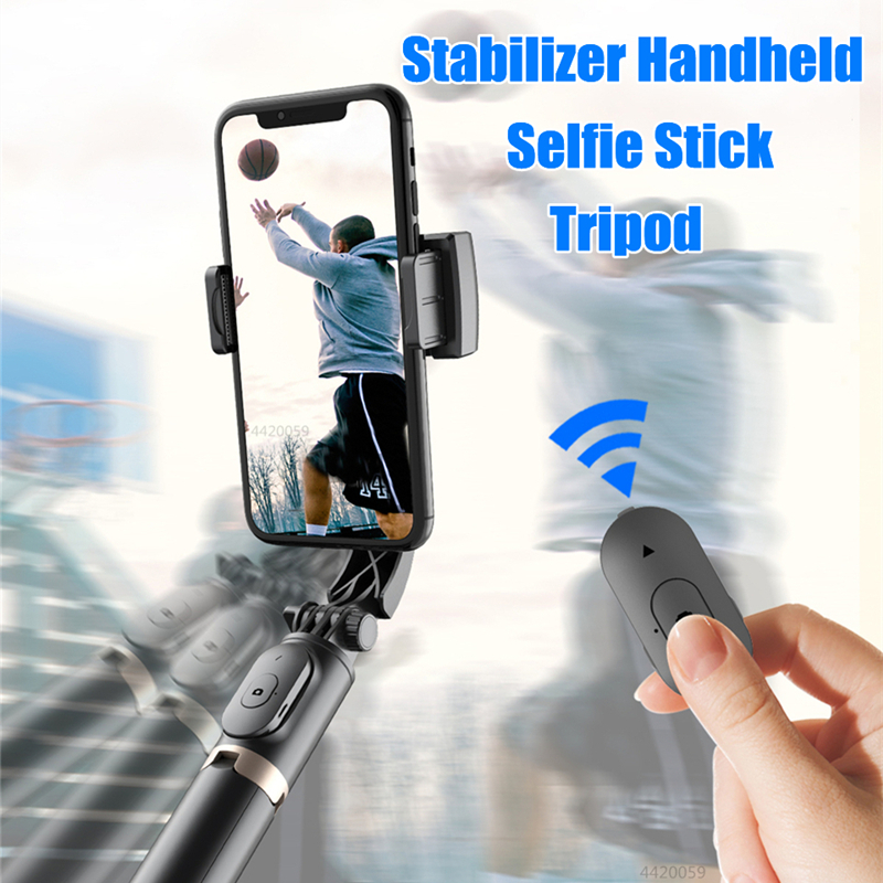Foldable Gimbal Stabilizer Selfie Stick with Wireless Tripod & Bluetooth Shutter Monopod