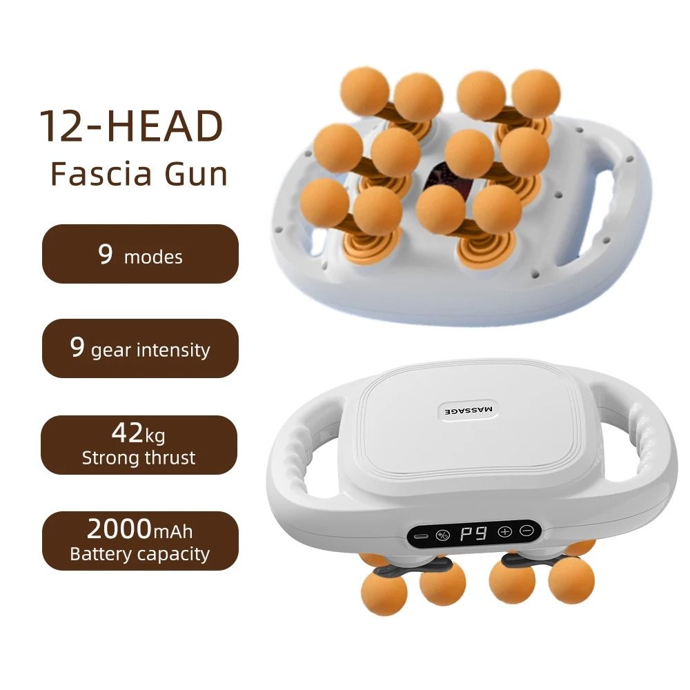 42 Heads Fascia Gun High Frequency Vibration Body Massage Gun Back and Waist Massager Neck Shoulder Massager Muscle