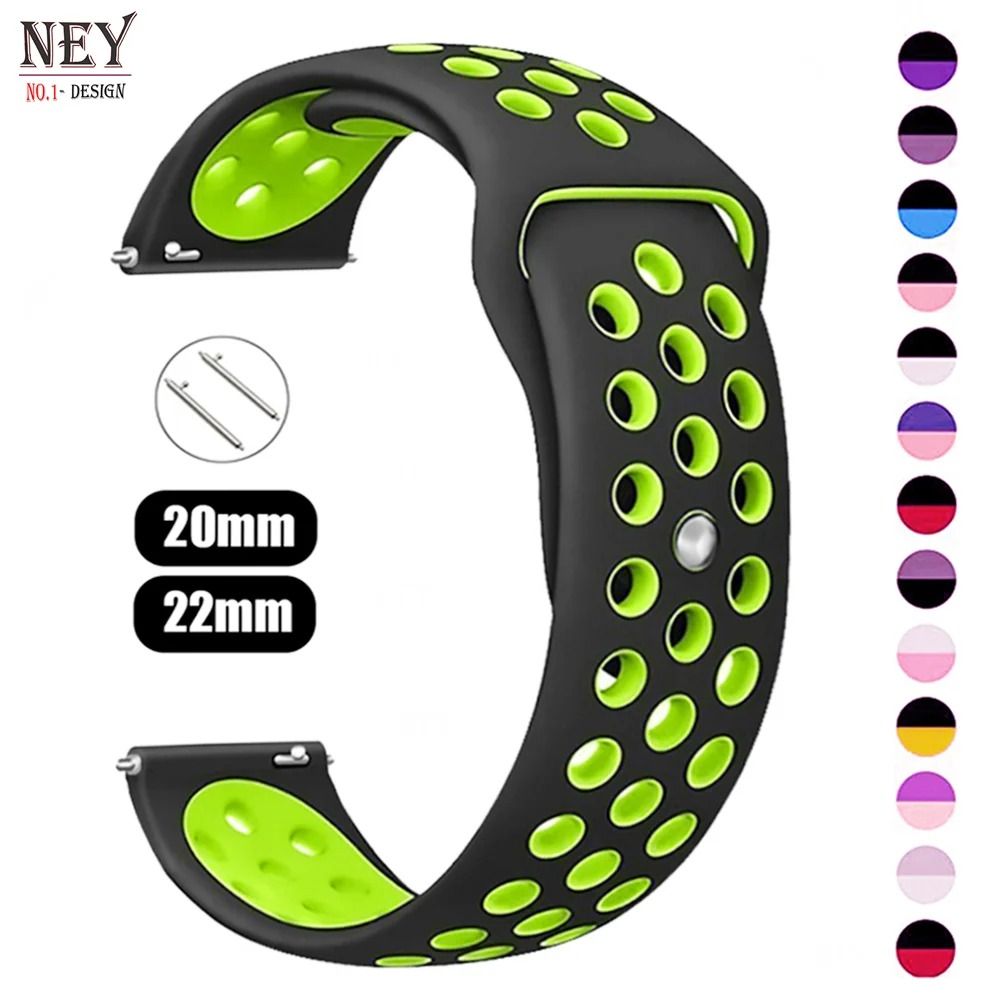 Silicone Sport Watch Band 20mm 22mm for Amazfit GTS GTR Bip Series