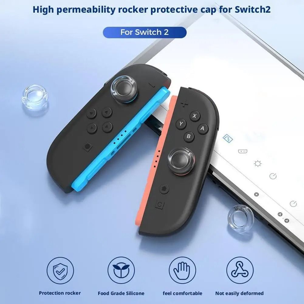 Transparent Thumb Grip Caps – Nintendo Switch 2 Protective Joystick Covers – High-Yield Gaming Interaction Hub