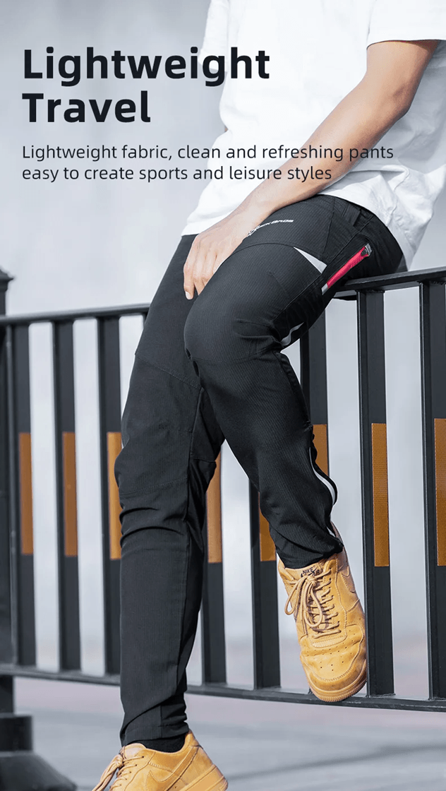 ROCKBROS Lightweight Breathable Cycling Pants for Men and Women with High Elasticity and Reflective Design