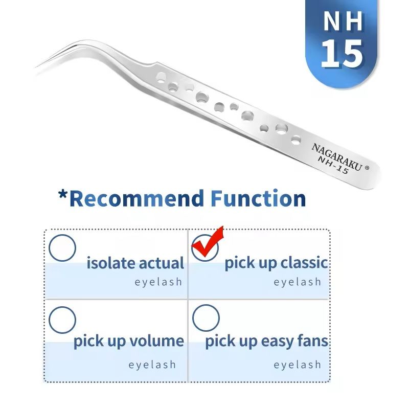 Womens Stainless Steel Eyelash Extension Tweezers