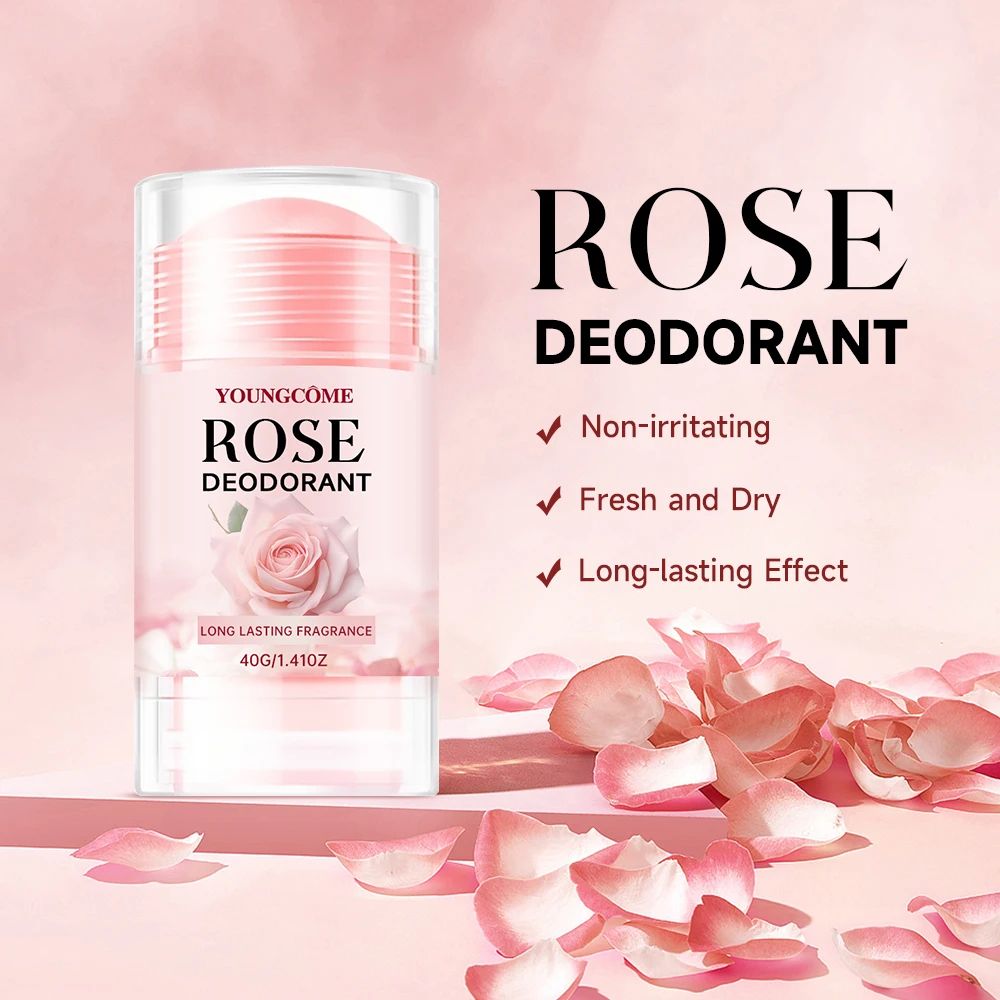 Pink Rose Deodorant Stick Long Lasting Rose Fragrance Underarm Deodorant