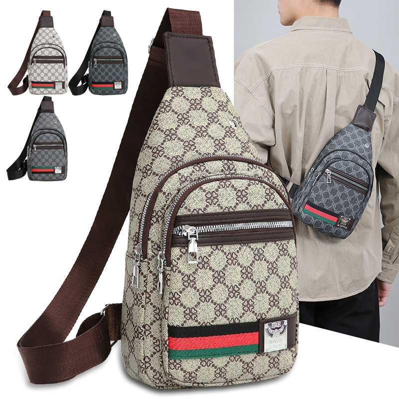 Men Multifunction Crossbody Bag with Earphone Hole, Casual Messenger Shoulder Bag